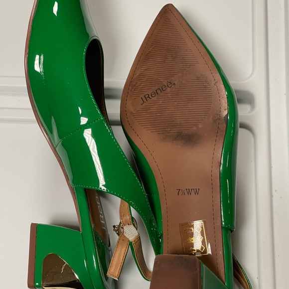 J. Renee Green Patent Leather Slingback Pumps, Size 7.5 WW - Picture 4 of 4